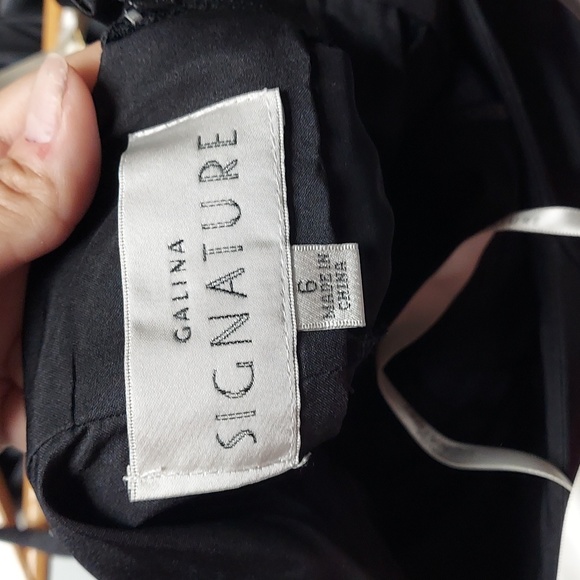 Davids bridal size 6 black gown with high neck and illusion cut out - Picture 7 of 9